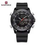Naviforce 9253 Silicon Belt Watch For Man –Black - Image 2