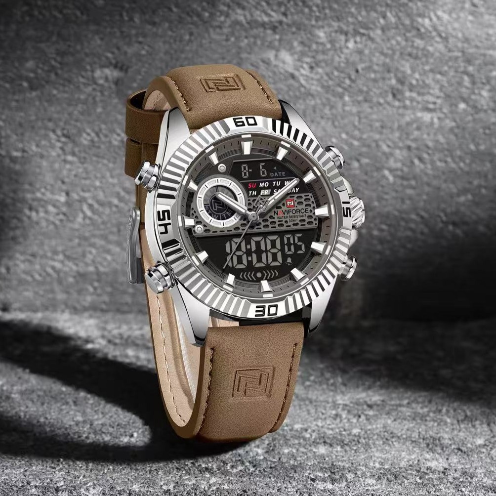Naviforce 9262 - Brown Gray Naviforce 9262 Watch for Men -Brown Gray - Image 1