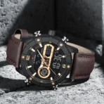Naviforce 9263 Leather Belt Watch For Men - Brown - Image 2