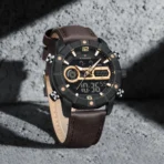 Naviforce 9263 Leather Belt Watch For Men - Brown