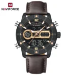 Naviforce 9263 Leather Belt Watch For Men - Brown - Image 4