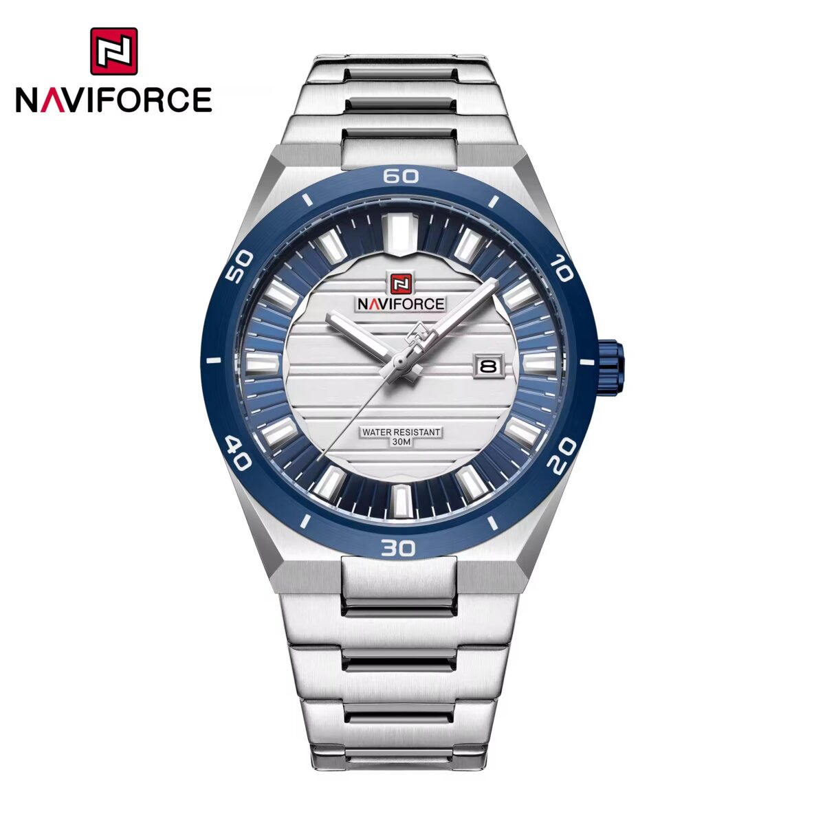 Naviforce 9268 Watch For Men - Silver Blue - Image 2