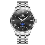 Olevs 3646 Watch For Men– Silver Black