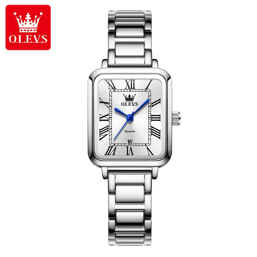 Olevs Women’s Watch 5641 wrist watch Olevs 5641 Watch For Women-Silver and White - Image 1