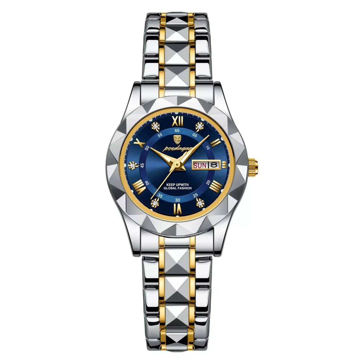 Poedagar 306 Watch For Women-Silver Gold Blue - Image 2