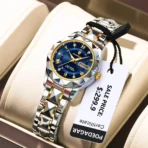 Poedagar 306 Watch For Women-Silver Gold Blue