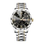 Binbond 2521 Watch For Men-Golden Silver and Black