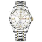 Binbond 2521 Watch For Men-Golden Silver and White