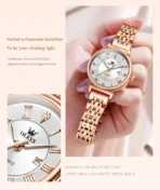 Olevs 9997 Watch For Woman-Rose Gold and White - Image 2